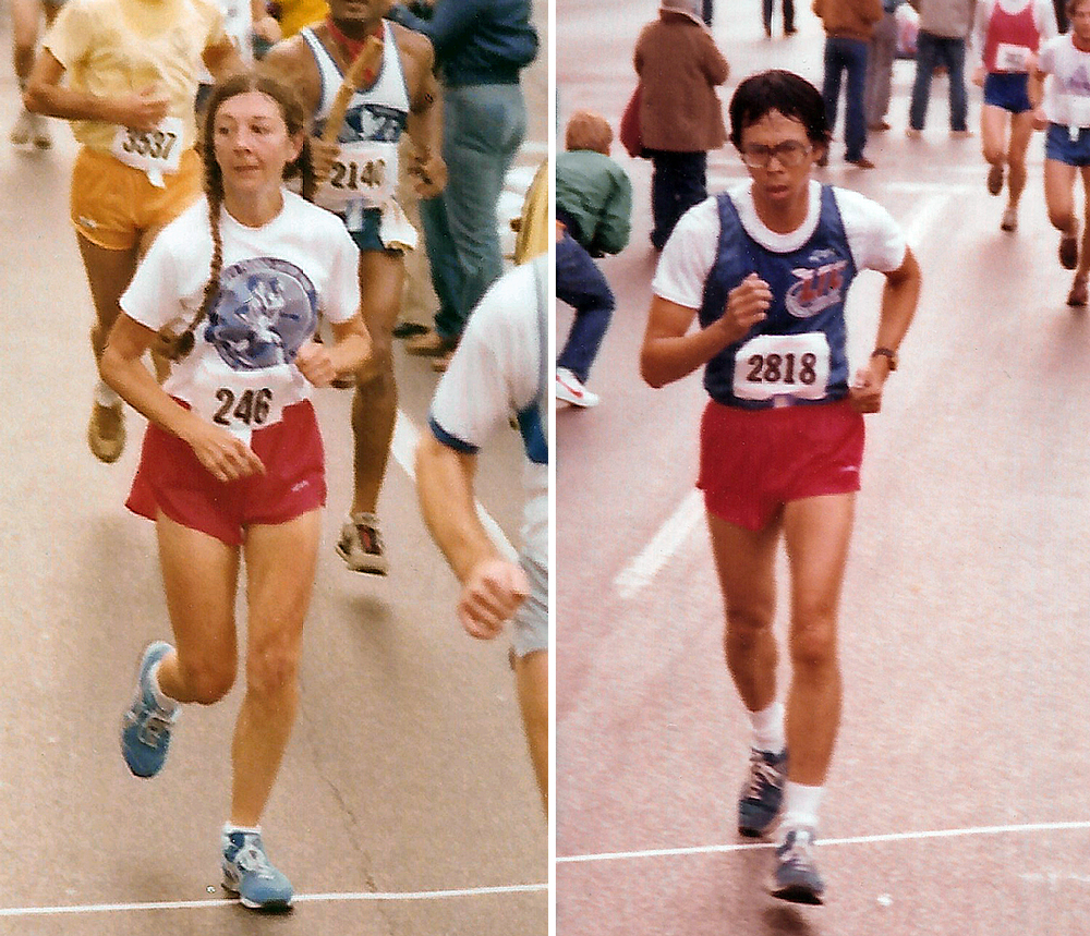 Photo of Dee Boeck and Gene Wee at the November 7, 1982 Macy's 10K in Kansas City, MO.