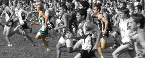Photo of start with Roy Wedge and Kevin Sloan in color at the Rim Rock Farm Classic.