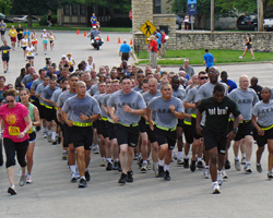 Photo of Fort Riley runners in formation.