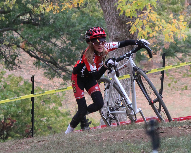 In cyclocross, you get off the bike and run.