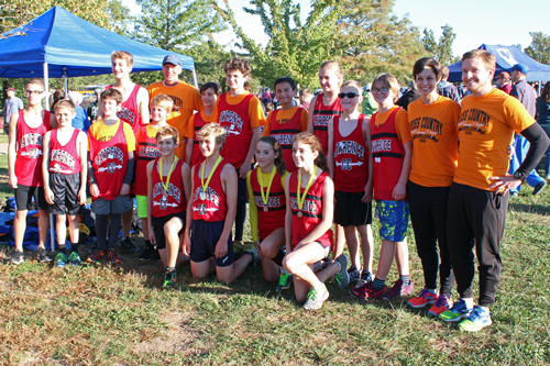 Photo of the runLawrence Middle School cross country team.