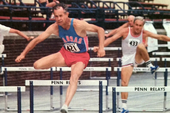 Photo of Jack Greenwood at the 1980 Penn Relays.