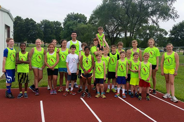 Photo of the TCB Track Club at the July 21, 2015 meet at Southwest Middle School.