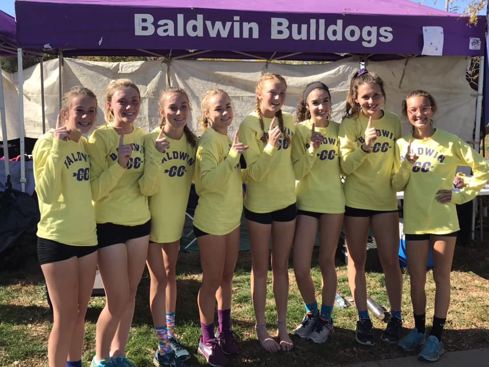 Photo of the Baldwin High Girls Cross Country Team - 4A state champs.