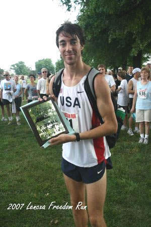 Photo of Paul Hefferon, the top male finisher in the 5K race.