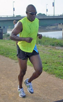 Jacque Vaughn at the finish.