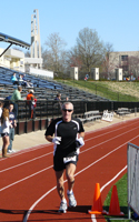 Photo of Marty Garren finishing on the Washburn track.