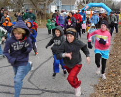 Fun Run at the Thanksgiivng Day Runinnorth Lawrence.