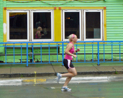 Vanessa Schilling, Chicago, Iliinois, in front of the Sandbar.