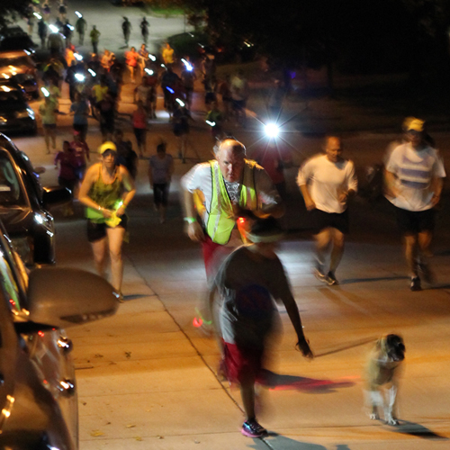 Photo of Ken Fanghor running up 12th Street.