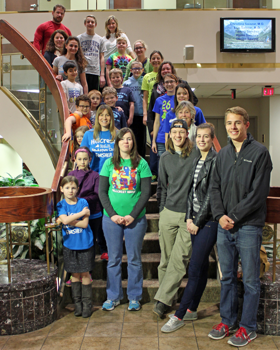 Photo of the grant winners at the runLawrence club meeting at Lawrence Memorial Hospital.