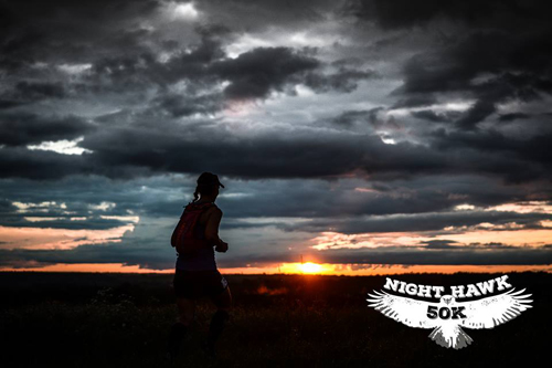 Sun setting on the Night Hawk 50K at Clinton State Park.